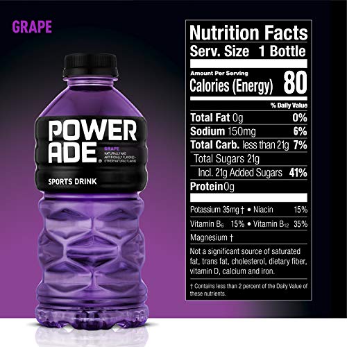 POWERADE Sports Drink Grape, 20 Ounce (Pack of 8)