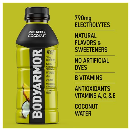 BODYARMOR Sports Drink Sports Beverage, Orange Mango, Coconut Water Hydration, Natural Flavors With Vitamins, Potassium-Packed Electrolytes, Perfect For Athletes, 16 Fl Oz (Pack of 12)