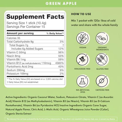 Boobie Hydromom Superfood Electrolyte Drink Mix, Blue Raspberry Lemonade | Refreshing Energy &amp; Hydration Boost for Mamas | On-The-Go &amp; Travel Essentials for Pregnancy, Lactation, &amp; Beyond, 15 Packets