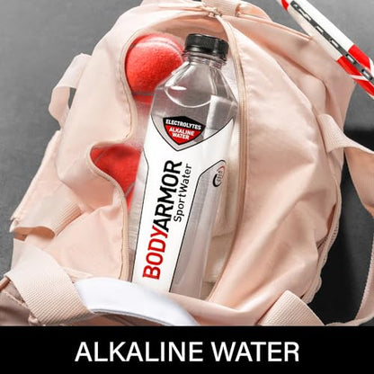 BODYARMOR SportWater Alkaline Water, Superior Hydration, High Alkaline Water pH 9+, Electrolytes, Perfect for your Active Lifestyle, 1 Liter (Pack of 12)