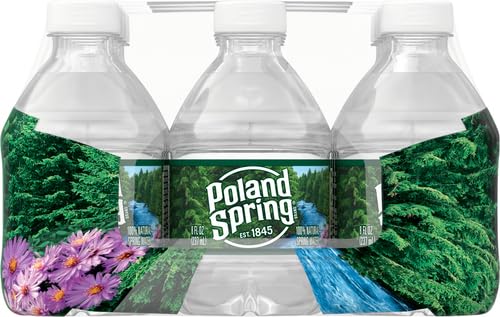 Poland Spring Maine Spring Water Bottles, 24 Pack – Crisp, Still Bottled Water with Naturally Balanced Occurring Minerals &amp; Electrolytes for Taste - 16.9 Fl Oz