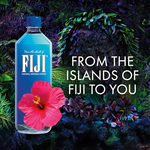 FIJI Natural Artesian Bottled Water 1 Liter / 33.8 Fl Ounce (Pack of 12) - 100% Natural Electrolytes