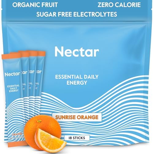 Nectar Energy Booster - Organic Caffeine, B12 &amp; Electrolytes - Sugar Free &amp; Zero Calorie – Healthy Coffee, Energy Drink &amp; Soda Alternative – Hydration &amp; Energy Supplement (Variety 30 Powder Packets)