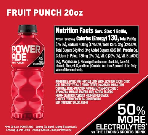 POWERADE Sports Drink Grape, 20 Ounce (Pack of 8)