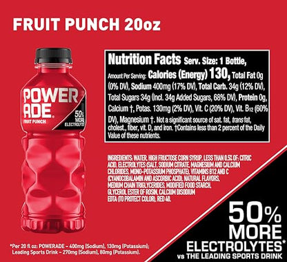 POWERADE Sports Drink Grape, 20 Ounce (Pack of 8)