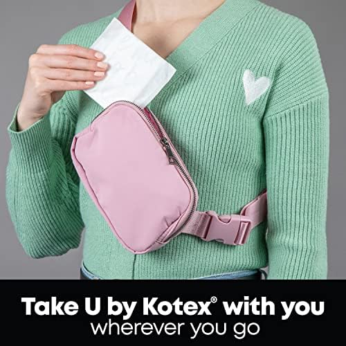 U by Kotex Ultra Thin Pads, Clean &amp; Secure, Heavy Absorbency, 56 Count (Packaging May Vary)