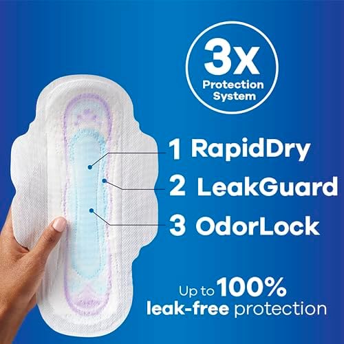 Always Ultra Thin Pads with Wings, Size 2, Long Super, 58 Count