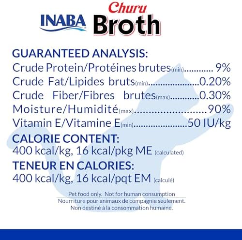 INABA Churu Broth for Cats Senior 10+, Side Dish Pouch, 1.4 Ounces per Pouch, 12 Pouches Total, Chicken &amp; Tuna Recipe