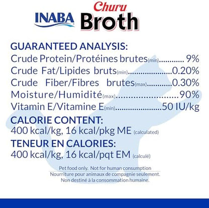 INABA Churu Broth for Cats Senior 10+, Side Dish Pouch, 1.4 Ounces per Pouch, 12 Pouches Total, Chicken &amp; Tuna Recipe