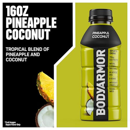 BODYARMOR Sports Drink Sports Beverage, Orange Mango, Coconut Water Hydration, Natural Flavors With Vitamins, Potassium-Packed Electrolytes, Perfect For Athletes, 16 Fl Oz (Pack of 12)