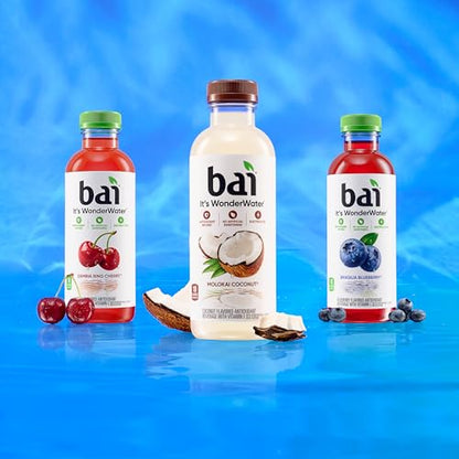 Bai Coconut Variety Pack, Antioxidant Infused Water Beverage, with Vitamin C and No Artificial Sweeteners, 18 fl oz bottles, 12 pack