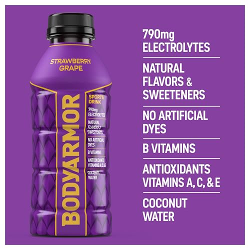 BODYARMOR Sports Drink Sports Beverage, Orange Mango, Coconut Water Hydration, Natural Flavors With Vitamins, Potassium-Packed Electrolytes, Perfect For Athletes, 16 Fl Oz (Pack of 12)