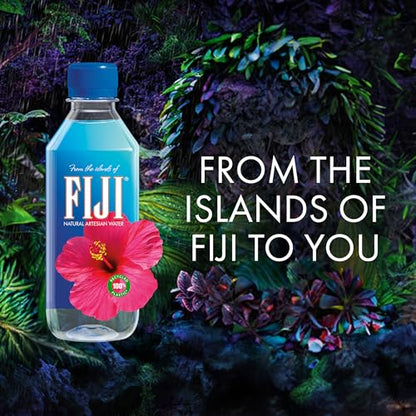 FIJI Natural Artesian Bottled Water 500mL / 16.9 Fl Ounce (Pack of 24) - 100% Natural Electrolytes