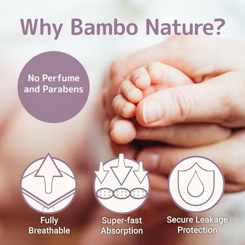 Bambo Nature Premium Eco-Friendly Baby Diapers, Size 5 (27-40 Lbs), 150 Count (6 Packs of 25)