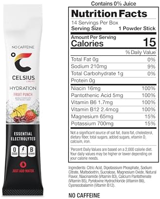 CELSIUS Hydration™ Lemon Lime, Sugar Free Electrolyte Hydration Drink Mix (Pack of 14)
