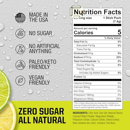 Fire Science Fire Salt Hydration Sticks, Electrolytes &amp; Coconut Water, Hydration Drink Mix with Magnesium, Potassium &amp; Sodium, Zero Sugar, Single Serve On The Go Packs, Variety Pack Flavors, 32 Count