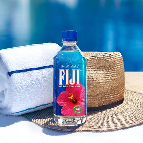 FIJI Natural Artesian Bottled Water 500mL / 16.9 Fl Ounce (Pack of 24) - 100% Natural Electrolytes