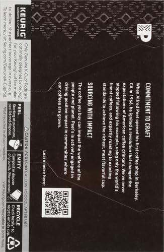 Peet's Coffee, Dark Roast Single Serve Coffee Pods - Major Dickason's Blend 75 Count (1 Box of 75 Pods)