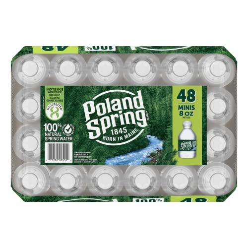 Poland Spring Maine Spring Water Bottles, 24 Pack – Crisp, Still Bottled Water with Naturally Balanced Occurring Minerals &amp; Electrolytes for Taste - 16.9 Fl Oz