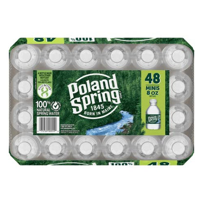 Poland Spring Maine Spring Water Bottles, 24 Pack – Crisp, Still Bottled Water with Naturally Balanced Occurring Minerals &amp; Electrolytes for Taste - 16.9 Fl Oz