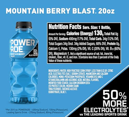 POWERADE Sports Drink Grape, 20 Ounce (Pack of 8)