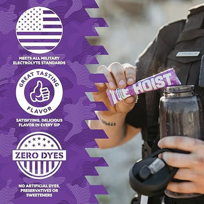 HOIST Electrolyte Drink Mix Powder Sticks – Rapid Rehydration, Military Hydration Formula – Peach Mango (12 Single-Serve Packs)