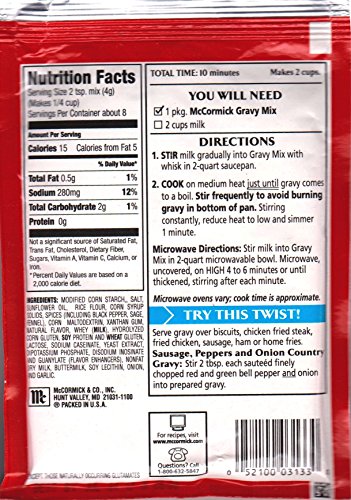 McCormick Original Country Gravy Mix, 2.64 oz (Pack of 8)